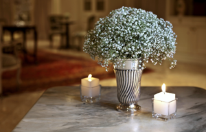 Beautiful vase of baby's breath