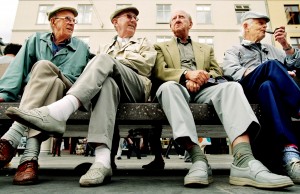 Elderly men on bench